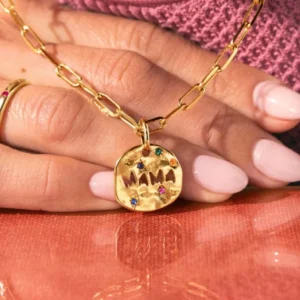 MAMA Necklace Gift Irregular Circular Guardian Pendant Necklace
