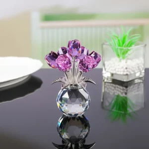Colourful Rose Bouquet - For Anniversary, Mother's Day, Valentine's Day Crystal Rose Bouquet - Eternal Rose Decorative Gift