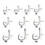 Sharp Carbon Steel Fishing Hook with Barbed3-12Multiple Specifications50-1600Lure Fishing Set for Sea Fishing