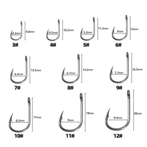 Sharp Carbon Steel Fishing Hook with Barbed3-12Multiple Specifications50-1600Lure Fishing Set for Sea Fishing