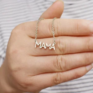 MAMA Necklace, Stainless Steel Gold Jewelry Gift for Mom