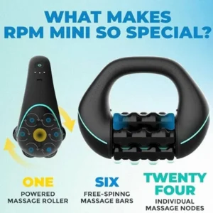 Massage Roller Wheel Massager Muscle Gun Therapy 5-Speed Percussion Deep Tissue Back/Neck Pain Relief, Rechargeable Handheld