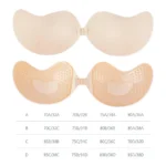 1/2pcs Invisible Women’S Push Up Bra, Backless And Strapless Bra, Front Placket Bra, Underwear, Silicone Self-Adhesive Breast Pad