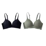 2Pcs/Set Seamless Deep V 3/4 Cup Bra Women’s Wireless Underwear Push-Up Bra Gentle Support Bralette Daily Sexy Lingerie S-XXL