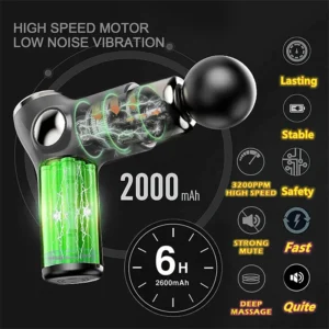 Massage Gun Deep Tissue Percussion Muscle Massager Fascial Gun For Pain Relief Body Neck Vibrator Fitness