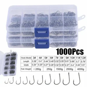 Fishing Hooks Carbon Steel Strong Sharp Silver Circle Fishhook  Jig Barbed Pesca Portable Lure Bait Tackle