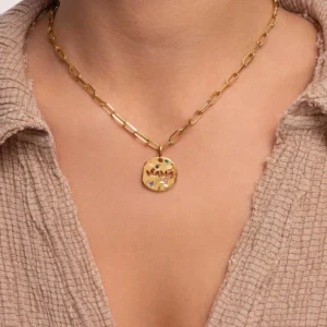 MAMA Necklace Gift Irregular Circular Guardian Pendant Necklace