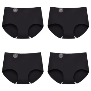 FalllSweet 4PCS Seamless Panties for Woman Ice Silk Underwear Soft Thin Briefs Women's Underpants Fashion Sexy Female Lingerie