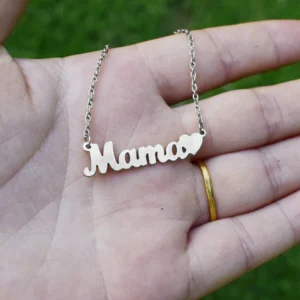 MAMA Necklace, Stainless Steel Gold Jewelry Gift for Mom