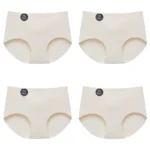 FalllSweet 4PCS Seamless Panties for Woman Ice Silk Underwear Soft Thin Briefs Women’s Underpants Fashion Sexy Female Lingerie
