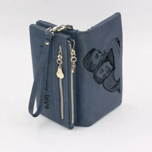 Mother's Day Gift Women Engraved Custom Photo Wallet Zipper Unique Personalized Gift for Her Mom Anniversary Birthday Gift Purse