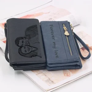 Mother's Day Gift Women Engraved Custom Photo Wallet Zipper Unique Personalized Gift for Her Mom Anniversary Birthday Gift Purse