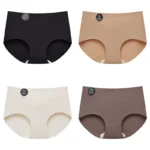 FalllSweet 4PCS Seamless Panties for Woman Ice Silk Underwear Soft Thin Briefs Women’s Underpants Fashion Sexy Female Lingerie