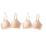 2Pcs/Set Seamless Deep V 3/4 Cup Bra Women’s Wireless Underwear Push-Up Bra Gentle Support Bralette Daily Sexy Lingerie S-XXL