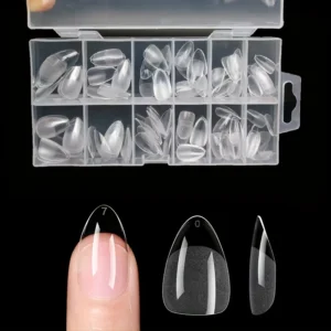 120Pcs Full Cover Press On Nail Tips Stiletto Almond Square Coffin French False Fake Soak Off Gel Nail Extension Tips Capsule