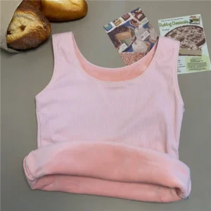 Women's Winter Thermal Underwear Top Seamless Plus Velvet Shirt Sleeveless Vest Warm Female Undershirt