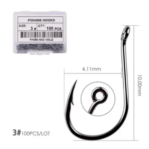 Aorace 40-100pcs/Box Fishing Hook Iseama Circle Carp Eyed Fishing Hook Size 2-22# Ring eye Japan Fishhooks Single Jig Hook