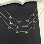 Mother’s Day Gift Trending Letter MAMA Necklace in Stainless Steel Gold Color for Mom Women’s Jewelry for Anniversary