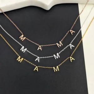 MAMA Necklace, Stainless Steel Gold Jewelry Gift for Mom