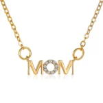 Mother’s Day Gift Trending Letter MAMA Necklace in Stainless Steel Gold Color for Mom Women’s Jewelry for Anniversary