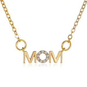 MAMA Necklace, Stainless Steel Gold Jewelry Gift for Mom