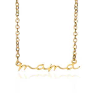 MAMA Necklace, Stainless Steel Gold Jewelry Gift for Mom