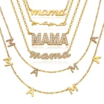 Mother’s Day Gift Trending Letter MAMA Necklace in Stainless Steel Gold Color for Mom Women’s Jewelry for Anniversary