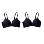 2Pcs/Set Seamless Deep V 3/4 Cup Bra Women’s Wireless Underwear Push-Up Bra Gentle Support Bralette Daily Sexy Lingerie S-XXL