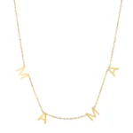 Mother’s Day Gift Trending Letter MAMA Necklace in Stainless Steel Gold Color for Mom Women’s Jewelry for Anniversary