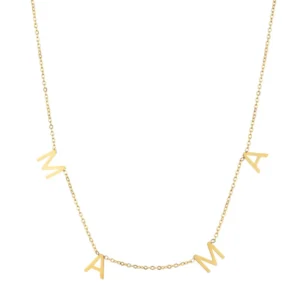 MAMA Necklace, Stainless Steel Gold Jewelry Gift for Mom
