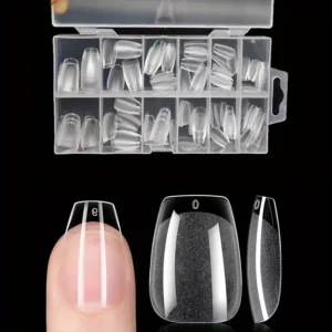 120Pcs Full Cover Press On Nail Tips Stiletto Almond Square Coffin French False Fake Soak Off Gel Nail Extension Tips Capsule