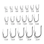 Aorace 40-100pcs/Box Fishing Hook Iseama Circle Carp Eyed Fishing Hook Size 2-22# Ring eye Japan Fishhooks Single Jig Hook