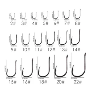 Aorace 40-100pcs/Box Fishing Hook Iseama Circle Carp Eyed Fishing Hook Size 2-22# Ring eye Japan Fishhooks Single Jig Hook