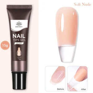 BORN PRETTY 15g Nail Tips Gel Easy Stick Nude Adhesive Bond UV Glue Nail Art Gel Varnish Capsule Tips Strong Extension