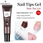 BORN PRETTY 15g Nail Tips Gel Easy Stick Nude Adhesive Bond UV Glue Nail Art Gel Varnish Capsule Tips Strong Extension