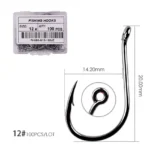 Aorace 40-100pcs/Box Fishing Hook Iseama Circle Carp Eyed Fishing Hook Size 2-22# Ring eye Japan Fishhooks Single Jig Hook