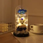 Mothers Day Rose Gifts for Mom, Galaxy Glass Rose Forever Eternal Crystal Flower Light Up Rose in Glass Dome with Butterfly Moth