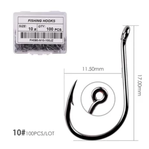 Aorace 40-100pcs/Box Fishing Hook Iseama Circle Carp Eyed Fishing Hook Size 2-22# Ring eye Japan Fishhooks Single Jig Hook