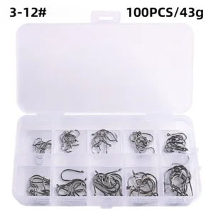 50-1600Pcs/Box Fishing Hooks Carbon Steel Strong Sharp Silver Circle Fish hook 3#-12# Jig Barbed Pesca Portable Lure Bait Tackle