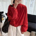 Women’s Short Trench Coats Fashion Simple Design Solid Stand Long Sleeve Zipper Windbreaker 2025 Autumn New Casual Lady Jacket