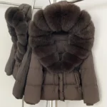 Real Fur Collar Duck Down Coat New Winter Warm Natural Raccoon Fur Down Jacket Female Hooded Fox Fur Coat Women Puffer Jacket
