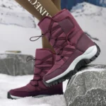 Brand Men’s Winter Shoes Waterproof Men’s Boots Warm Plush Couple Snow Boots Outdoor Non-slip Hiking Boots Men Work Ankle Boots