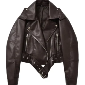 Ailegogo New Spring Autumn Women Vintage Loose Belt Faux Leather Jacket Streetwear Female Retro Moto Biker Coat Outwear