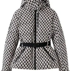 Women's Winter Hooded High Waist Padded Sport Parkas Coats with Belt Female Elegant Thick Warm Pockets Windproof Skiing Jackets