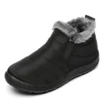 Men’s Boots Slip On Winter Shoes For Men Fur Ankle Boots Waterproof Snow Boots Winter Chaussure Hommes Casual Booties For Men