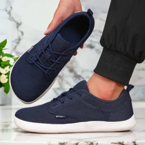Wide Toe Men Shoes Breathable Knitted Mesh Comfortable Barefoot Casual Versatile Soft Sole Wide Last Shoes Walking Shoes