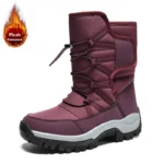 Brand Men’s Winter Shoes Waterproof Men’s Boots Warm Plush Couple Snow Boots Outdoor Non-slip Hiking Boots Men Work Ankle Boots