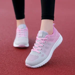 Women Casual Shoes Fashion Breathable Walking Mesh Flat Shoes Sneakers Women Running Gym Vulcanized Shoes White Female Footwear