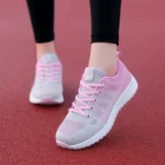 Women Casual Shoes Fashion Breathable Walking Mesh Flat Shoes Sneakers Women Running Gym Vulcanized Shoes White Female Footwear