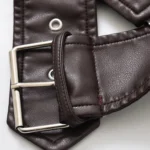 Ailegogo New Spring Autumn Women Vintage Loose Belt Faux Leather Jacket Streetwear Female Retro Moto Biker Coat Outwear